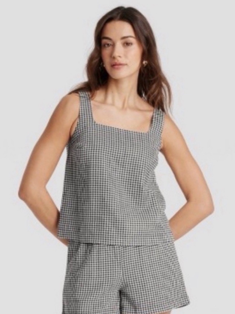 A New Day - Set / Black & White Gingham Tank Top and Shorts Set - NWT